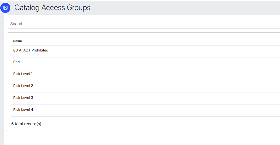 Catalogue Access Groups